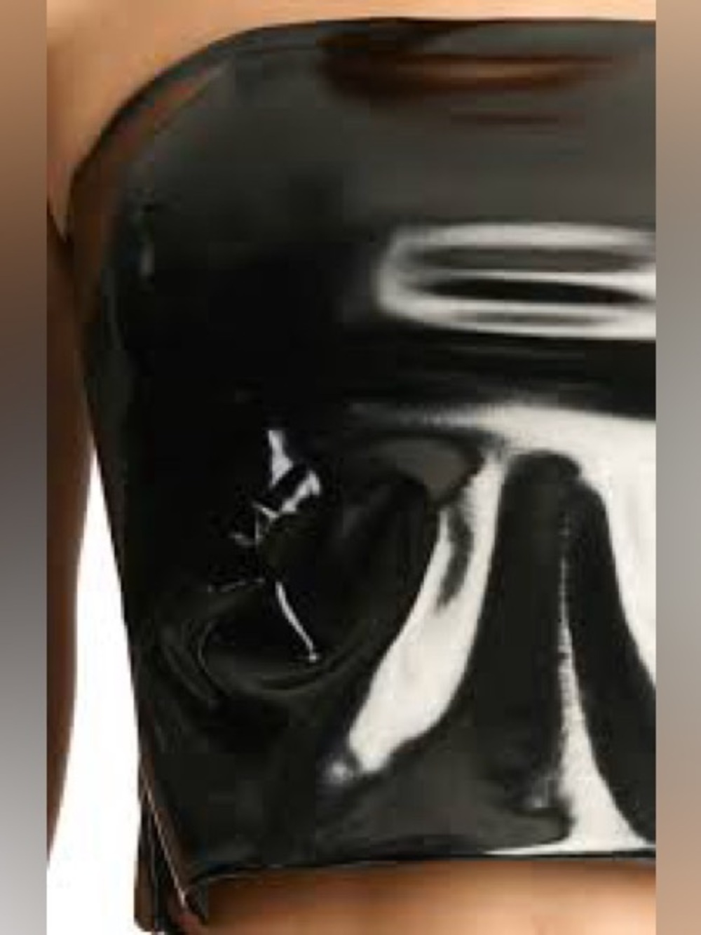 naked wardrobe Black Zip-Trim Tube Top